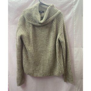 Mossimo Women's  XL Chunky Knit Beige & White Turtle Neck Sweater